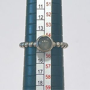 (sold) Authentic Pandora grey moonstone cabochon bubble ring size 55